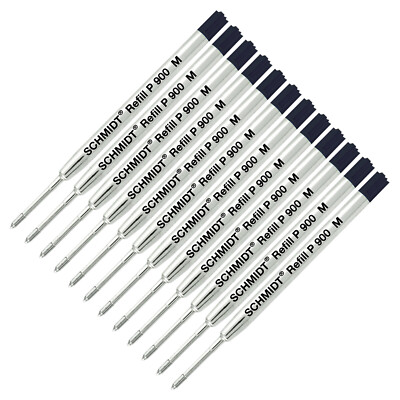 12 X - Schmidt P900 M Parker Style Ballpoint Pen Refill - Black, Medium Poin Tip