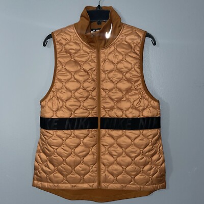Nike Jacket Aero Layer Lightweight Running Quilted Vest Medium Burnt Orange NWOT