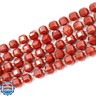 Malahill Wholesale Natural Faceted Stone Beads for Jewelry Making Sold per Bag 5 Strands Inside Cube red Jasper A 8mm