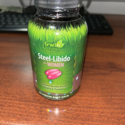 Irwin Naturals Steel-Libido for WOMEN   75 LIQUID SOFT-GELS   NEW & SEALED 6/24