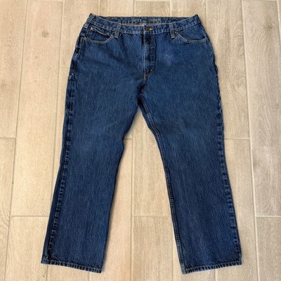 Carhartt Relaxed Fit Blue Cotton Denim Carpenter Workwear Jeans Mens 40x32