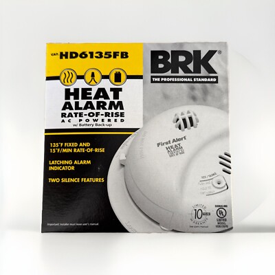 BRK HD6135FB AC Powered Heat Alarm with Rate-of-Rise