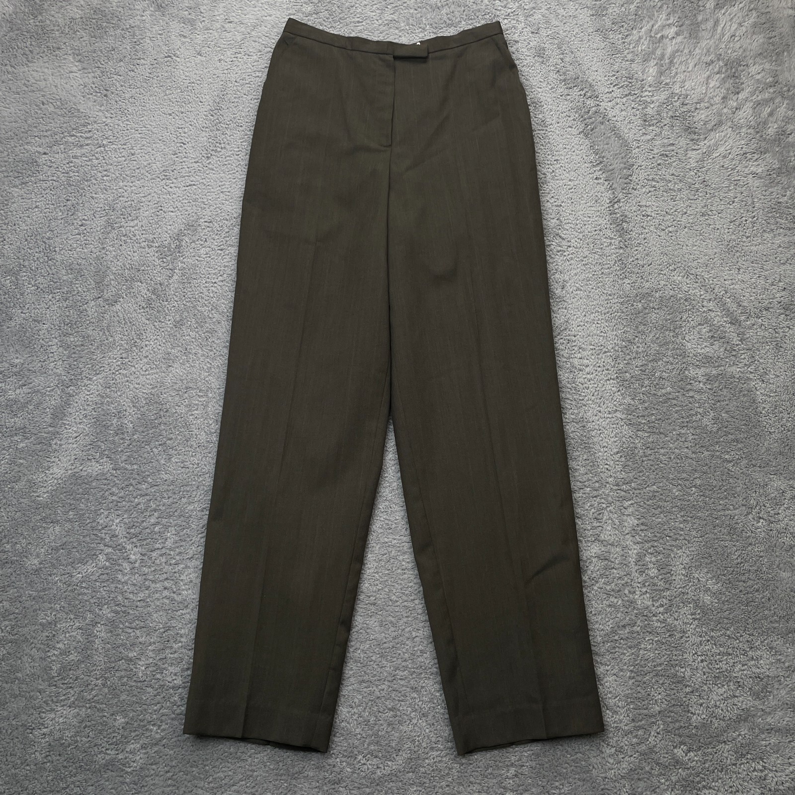 Vintage Jones New York Womens Pants 10 Green Dress Wool Straight Leg Business
