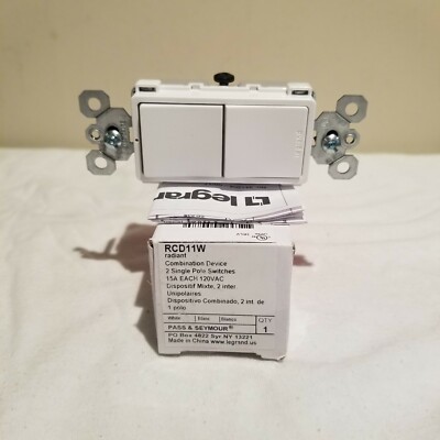 Legrand RDC 11W - 2×Single pole Switches - White × 10 Units