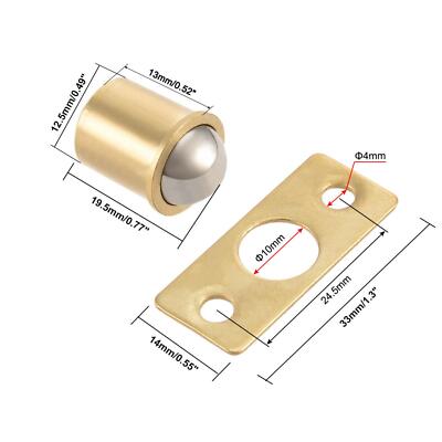 5pcs 11mm Dia Brass Electroplating Door Cabinet Ball Catch Latch Closures