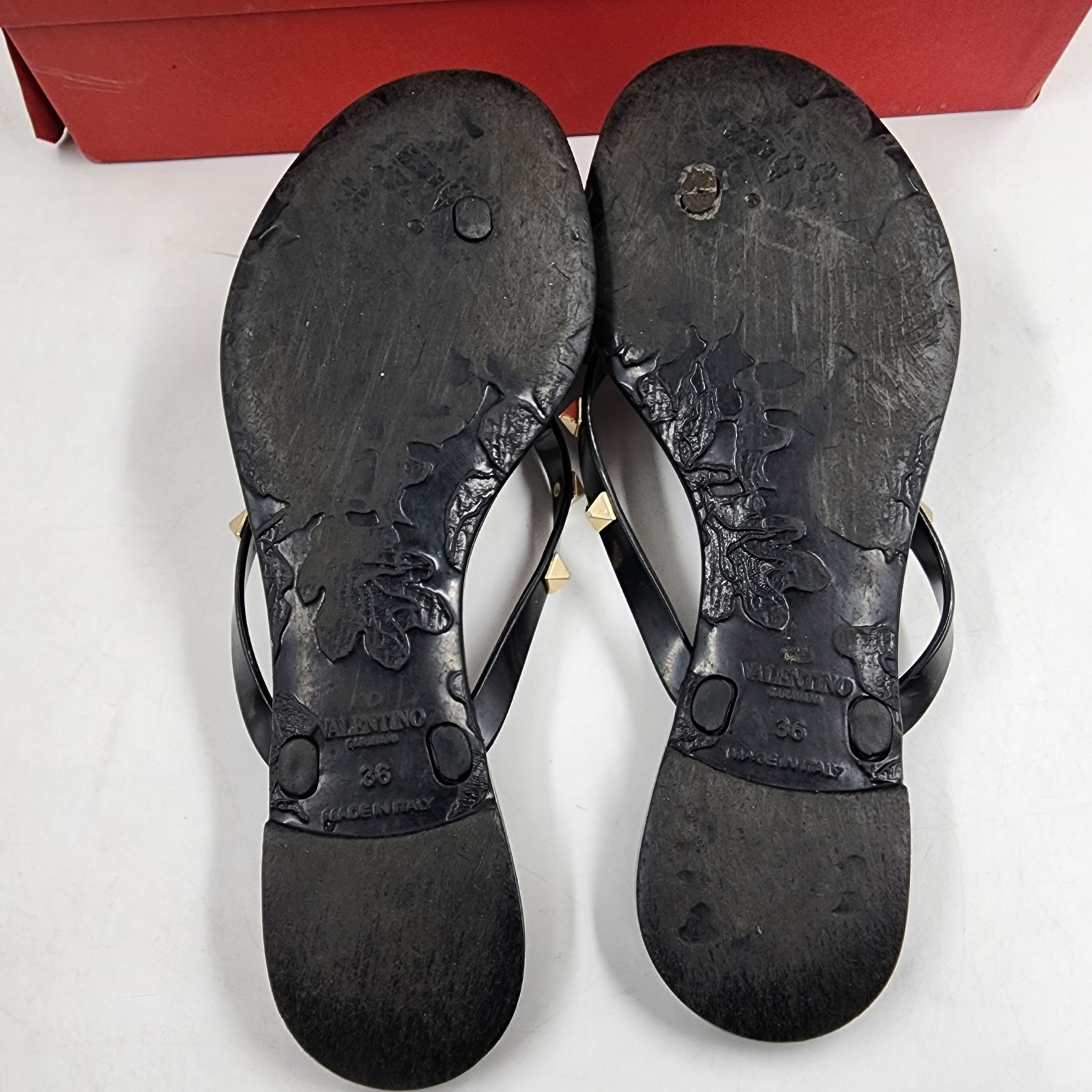Valentino Garavani Summer Rockstud PVC Thong Sandals Women's 36