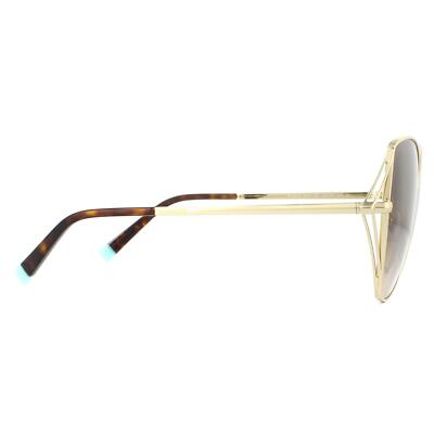 Pre-owned Tiffany & Co Tiffany Sunglasses Tf3072 60213b Pale Gold Brown Gradient
