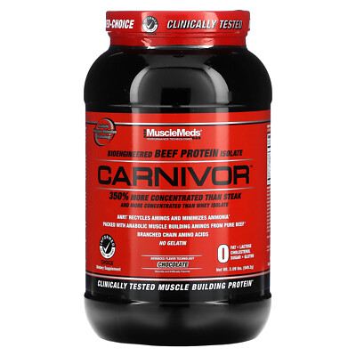 MuscleMeds, Carnivor, Bioengineered Beef Protein Isolate, Chocolate, 2.25 lbs