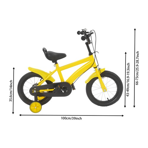 14 Inch Kids Bike Children Boys Girls Bicycle Bike Yellow