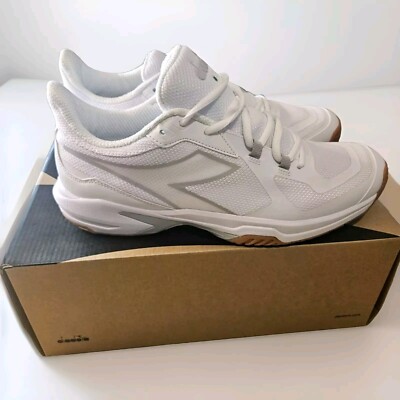 New - Diadora Trofeo 2 ID Tennis and Pickle Shoes - Size 12 - All White
