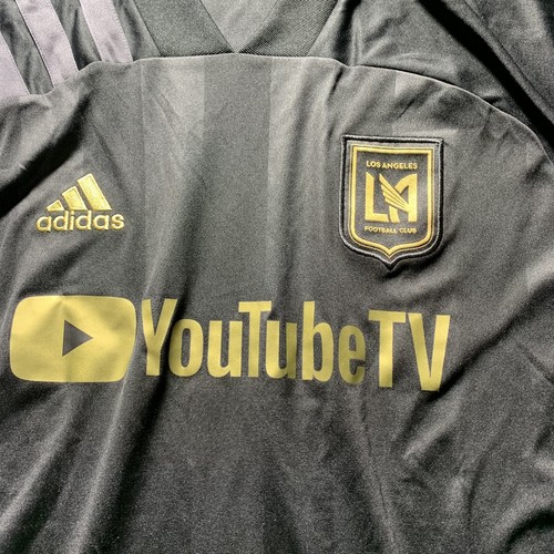【US規格】希少 アディダス GOLD’S GYM サッカーシャツ ブラック L ADIDAS Los Angeles Football Club Shirt Mens LG Black Gold
