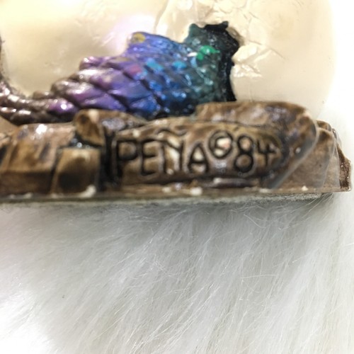 Windstone Editions Pena 1984 Peacock Blue & Purple Hatching Dragon