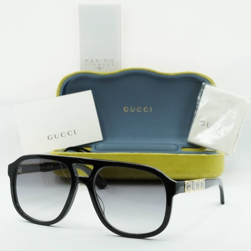 Pre-owned Gucci Gg1188s 002 Black/grey Gradient 58-17-140 Sunglasses In Gray Gradient