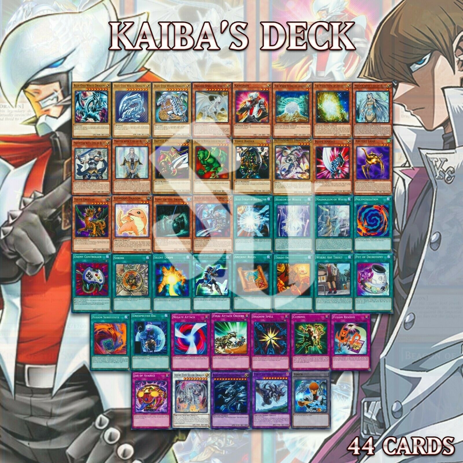 ゲームキャラクター Yu-Giho card and decks Yugi's 44 Cards Kaiba Deck (King of Swamp) Melody LDK2