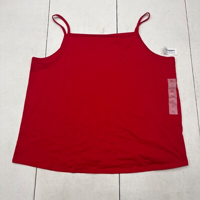 Old Navy Red Spaghetti Strap Square Neck Tank Top Basic Shirt Womens Size XL