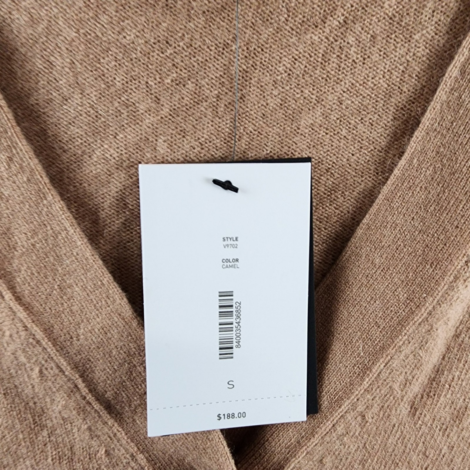 C by Bloomingdale's Cashmere Grandfather Cardigan Women's S Camel V-Neck L/S - Picture 5 of 13