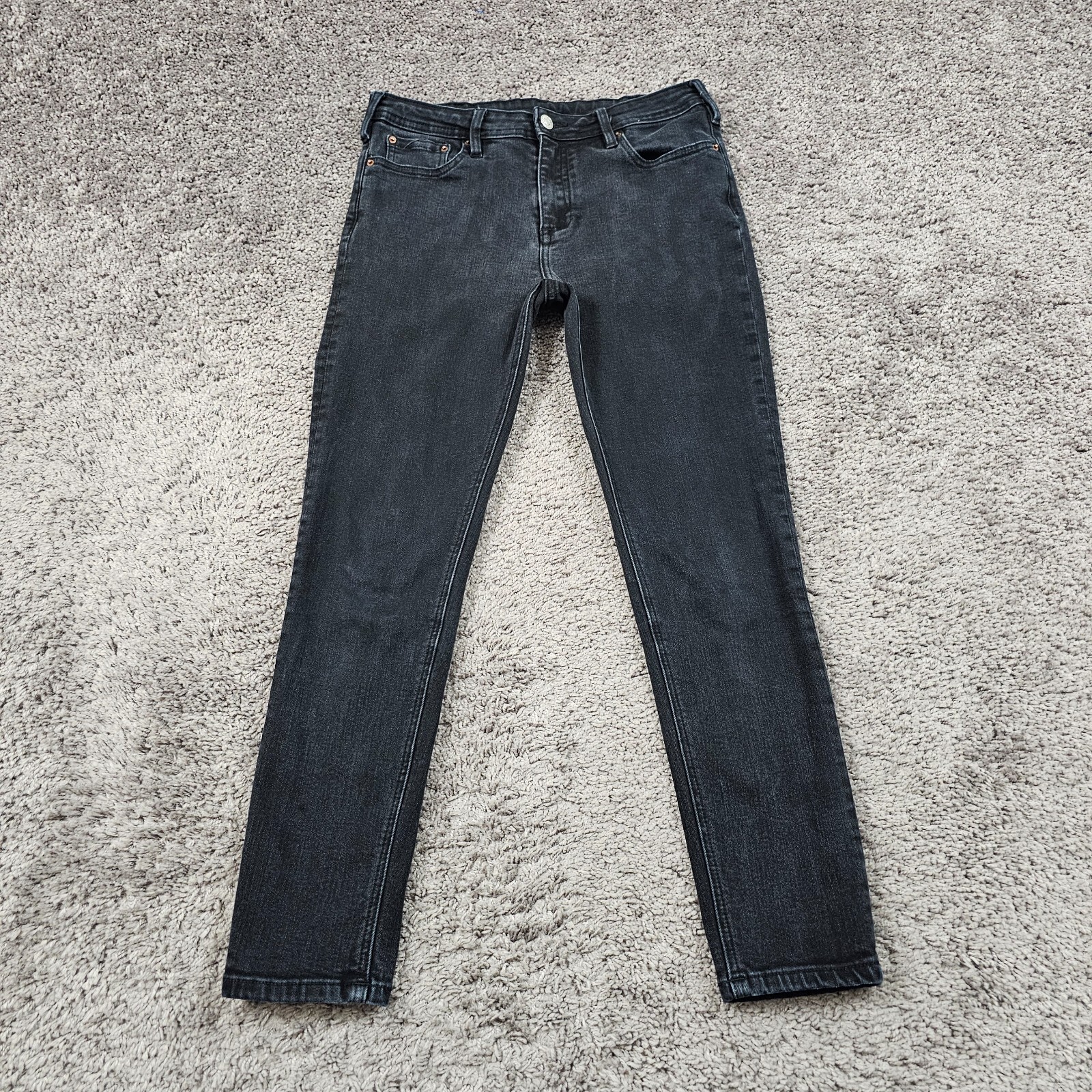 Acne Studio Jeans Womens 30 Black Bla Konst Slim Mid Stretch