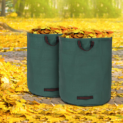 2 Pack Reusable Garden Waste Bags 132 Gallon Yard Leaf Lawn Trash Waste Bags