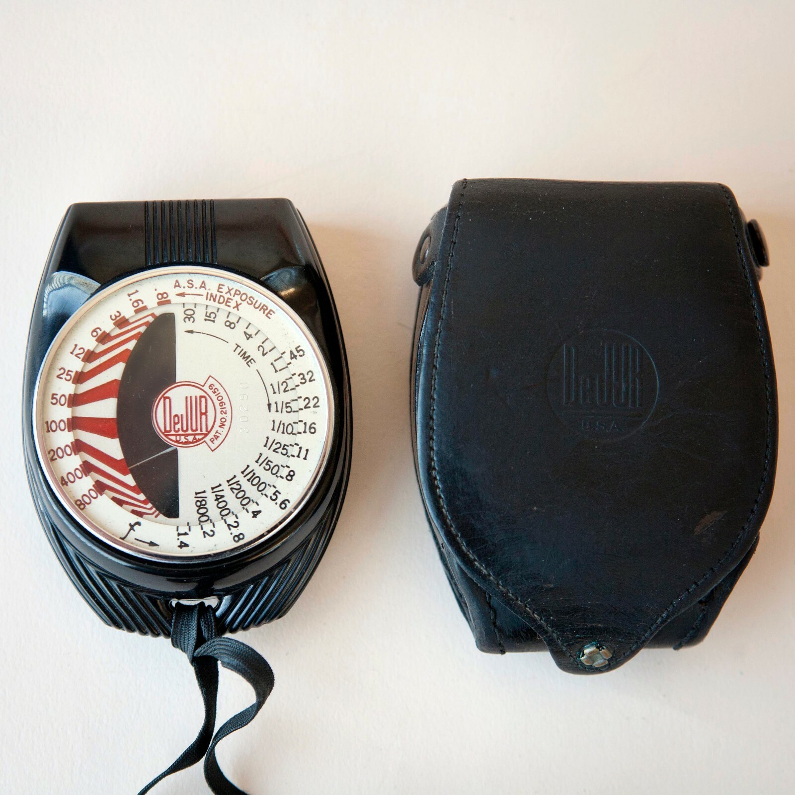 Tested Vintage DeJur Light Meter w/ Case and Strap