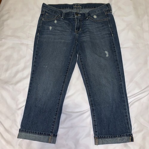 Women's 6 The Diva Capri Front Pockets Denim Blue Waist 32