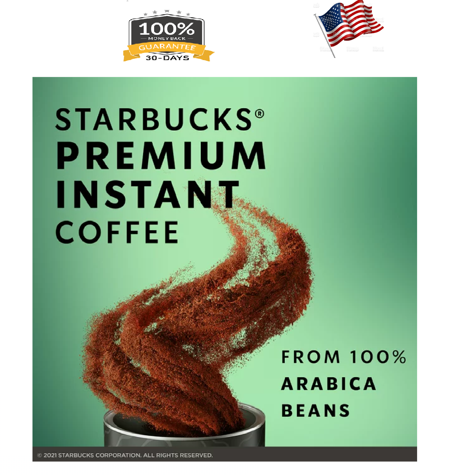 New Starbucks, Dark Roast Instant Coffee Can, 3.17 oz Free Shipping