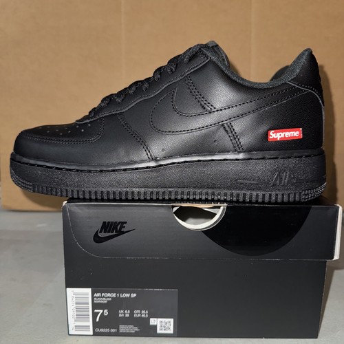 NIKE NIKE X SUPREME AIR FORCE 1 LOW BLACK CU9225-001 MEN'S SIZE 7.5 BRAND DS