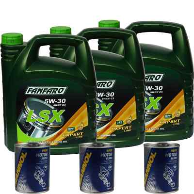 15L Olio Motore FANFARO LSX 5W-30 3x MANNOL Flush Motore ADDITIVO