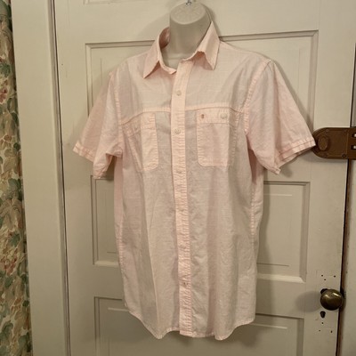 Izod Women's SIze S Solid Pink Button Down Shirt 100% Cotton Collar WORN ONCE