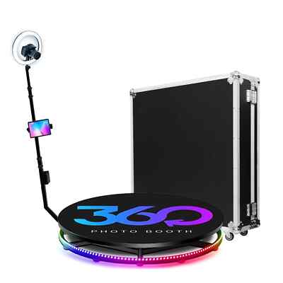360 Photo Booth Automatic, 360 Video Booth, 80cm Adjustable Rotating Booth