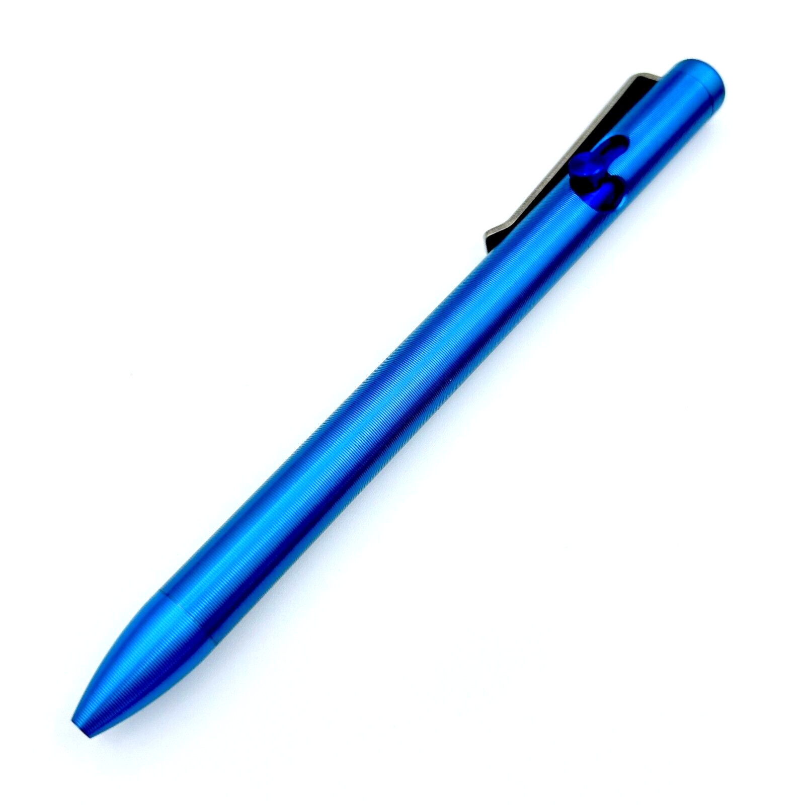 Tactile Turn - Titanium Bolt Action Standard Size Pen 29v Blue Ano