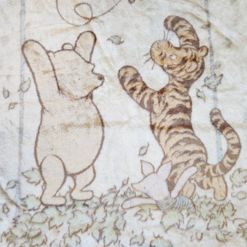 Vtg Disney Classic Pooh Plush Luxe Fleece Baby Blanket Crib Winnie Tigger Piglet