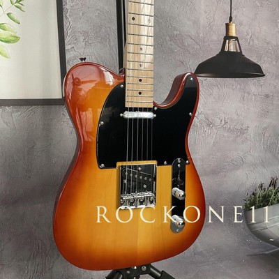 Sunburst 6 String Rock TL Electric Guitar Solid Basswood Body Maple Fretboard