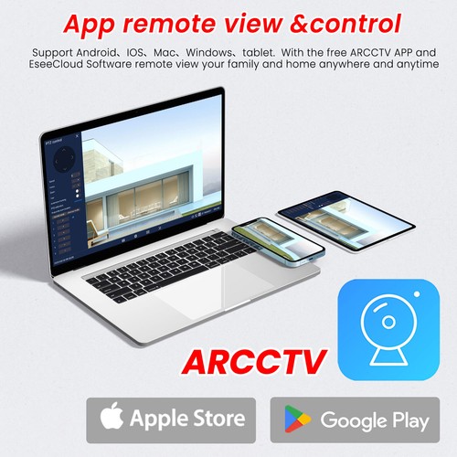 ANRAN Wireless Security Camera Outdoor Solar/Battery Home WiFi PIR 360°PTZ 2K HD