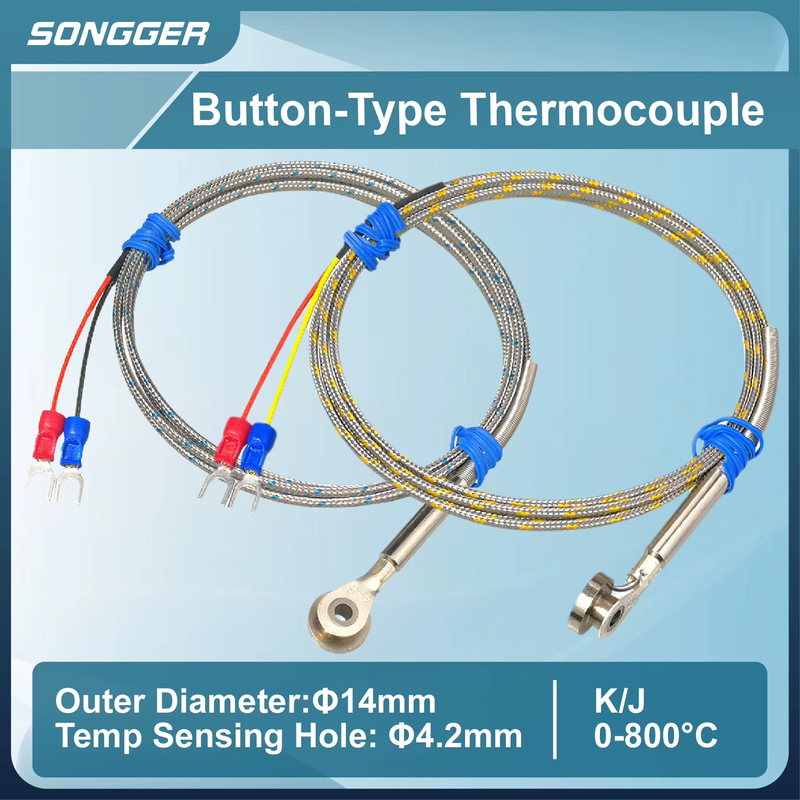 WRNT-RLD K/J Type Button-Type Thermocouple Probe 0-800°C Mold Temperature Sensor