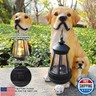 Garden Dog Statues Outdoor Decor, Solar Lights Outdoor Labrador Figurine Solar Dog Ornaments for Patio, Lawn, Yard Art Decoration, Housewarming Garden Gift