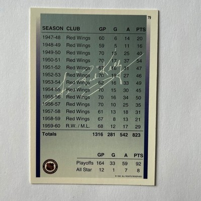 1992 Ultimate Original Six #79 Red Kelly