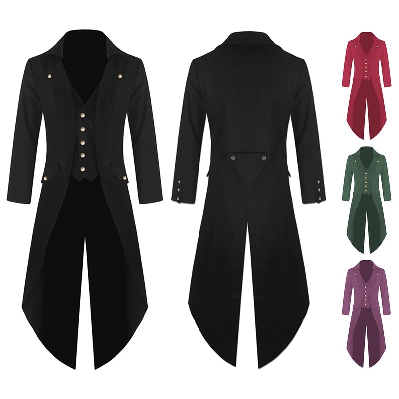 Vintage Black Steampunk Vtg Victorian Long Coat