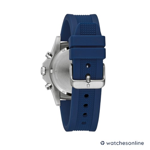 Pre-owned Bulova Men's Classic Quartz Chronograph Calendar Blue Watch 44mm 96k108