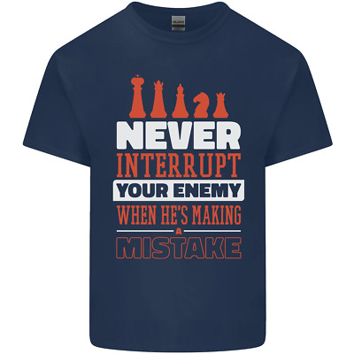 Funny Chess Never Interrupt Your Enemy Mens Cotton T-Shirt Tee Top