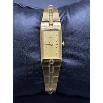 Seiko Women's Gold Dial Gold Tone Bracelet Watch New Battery