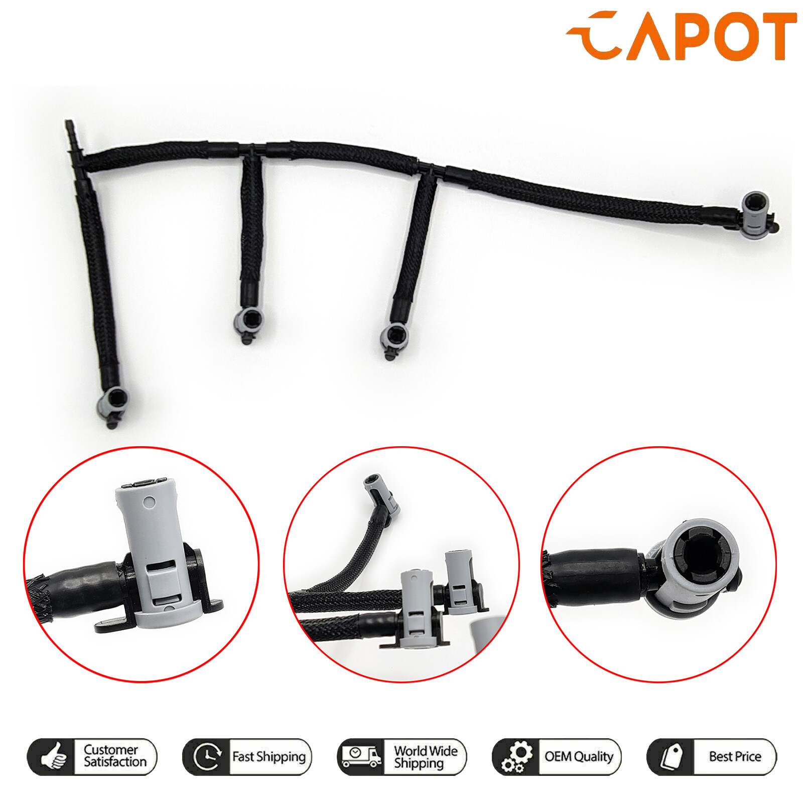 Fuel Injector Return Pipe For VW Seat Audi Skoda 2017 On 1.6 TDI DGTE 04L130235B