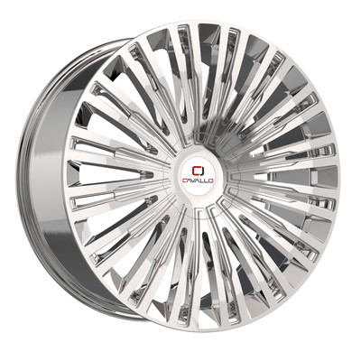 22'' Cavallo CLV-48 Nano Chrome 22x8.5 Wheel 5x112 5x4.5 38mm Rim