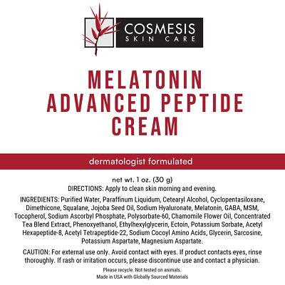 Melatonin Advanced Peptide Cream for Youthful Skin - Supports Nightly Natural...