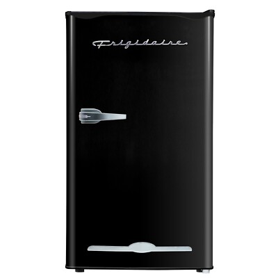 Black 3.2 Cu. ft. Retro Compact Refrigerator with Side Bottle Opener NEW