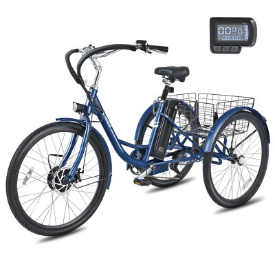 viribus adult electric tricycle 3 wheels electric bike 48miles long battery life 256496233189