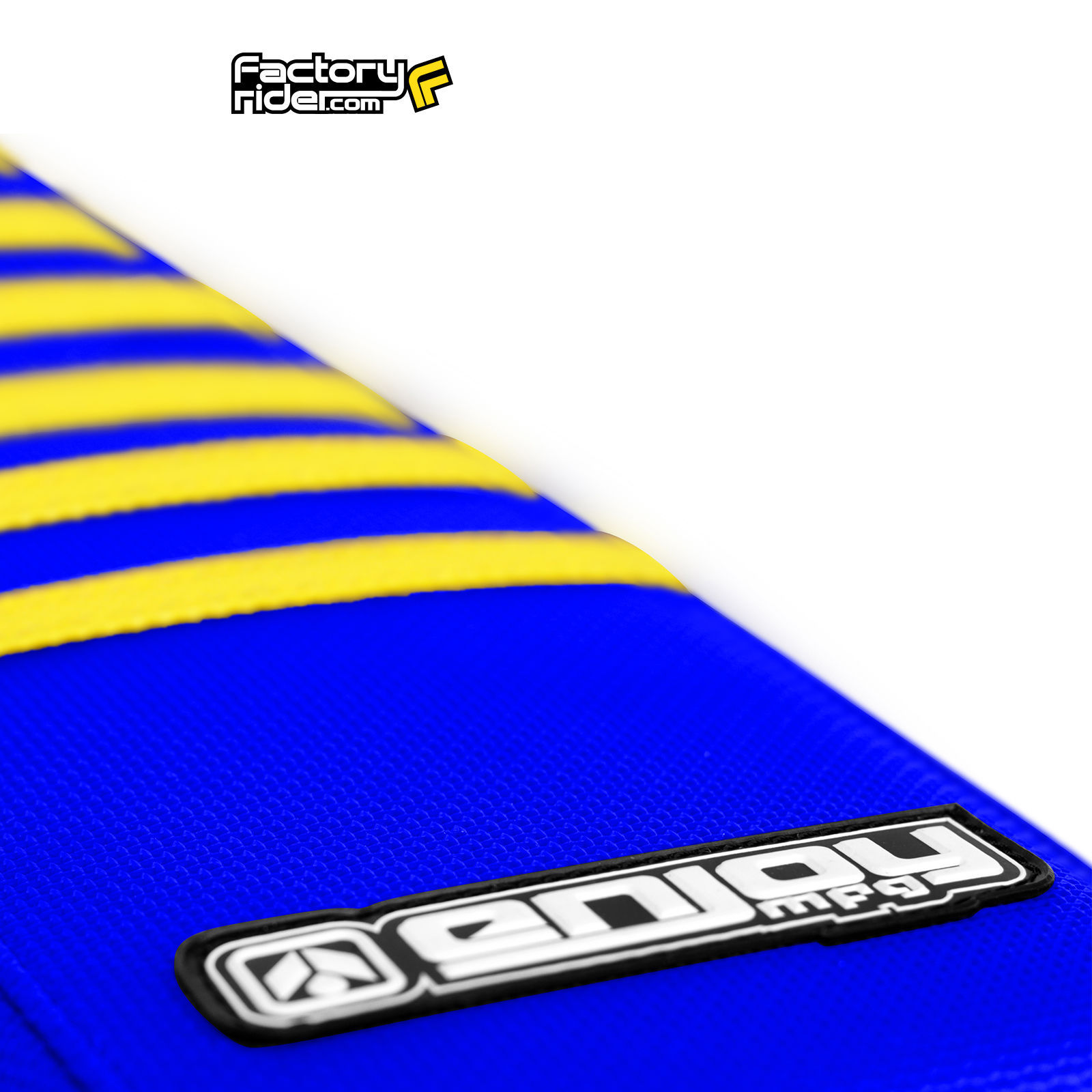 2001-2017 SUZUKI RM 125/250 SEAT COVER Enjoy Mfg ALL BLUE / YELLOW RIBS LOGO #52