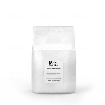 Protein powder, Whey Protein Isolate, Vanilla, 1 pound, Puriva Nutrition