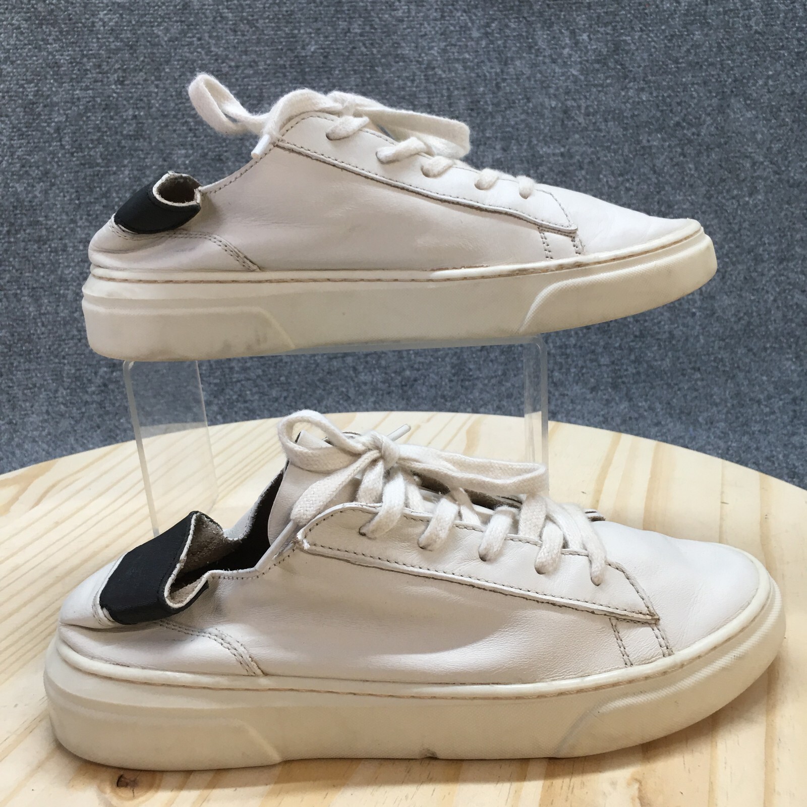 らおう Zara Shoes Womens 39 Low Top Lace Up Sneakers Comfort White