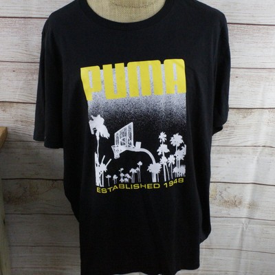 New Puma Black Faded Out Graphic Short Sleeve T-shirt 2XL MA4