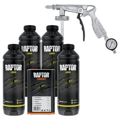 U-POL Raptor Black Urethane Spray-On Truck Bed Liner Spray Gun, 4 Liters